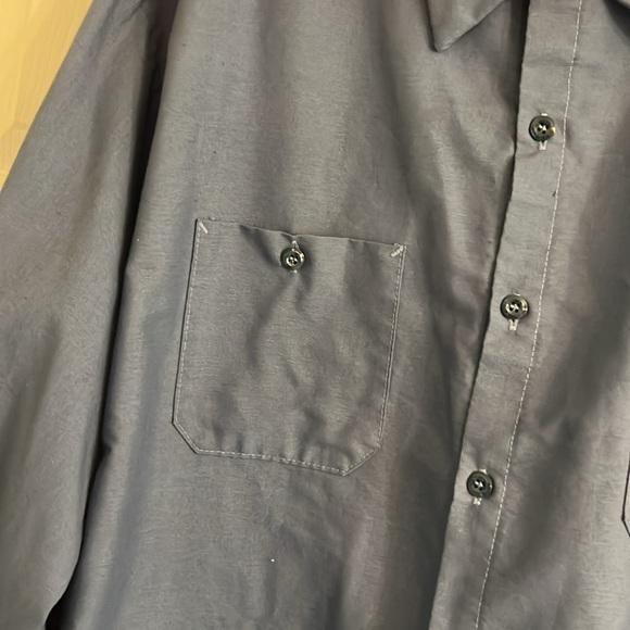Red Kap 1923 Men’s Work Wear Button-Up Long Sleeve Mechanic Blue Shirt Size 3XL - Picture 3 of 11